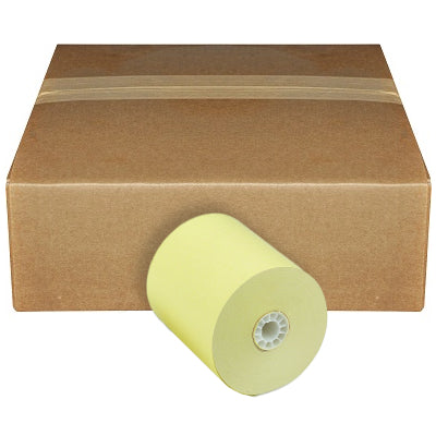 3 1/8" X 200' Premium Yellow BPA Free Thermal Paper Rolls - 50 Rolls