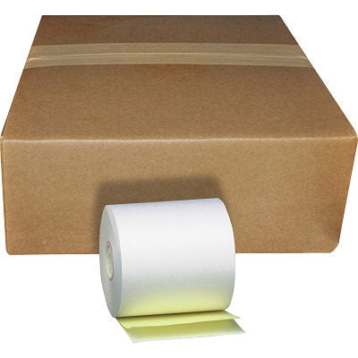 3" X 3" Premium 2ply Carbonless Paper Rolls White/Yellow - 50 Rolls
